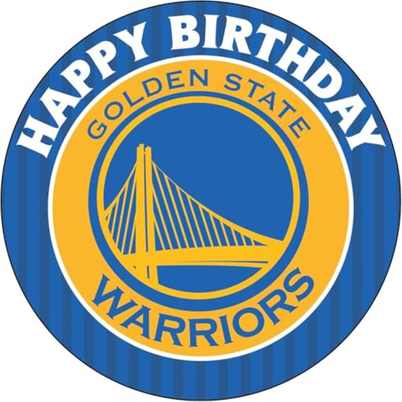 7.5 inch golden state Basketball Edible Image Edible cake topper